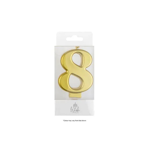 Number 8 Candle Gold