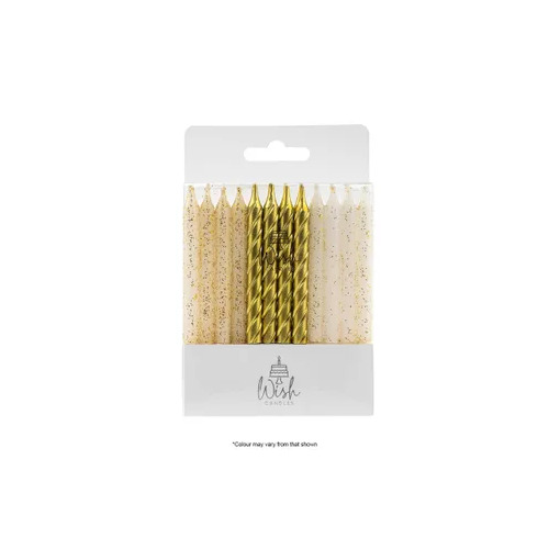 Candles Gold Spiral 24 Pack