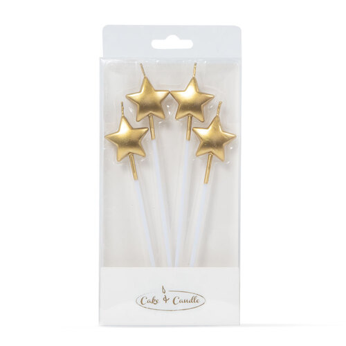 Gold Star Candles - 4 Pkt