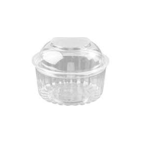 341ml (12oz) Clear Food Bowls with hinged dome lid - Sleeve of 50