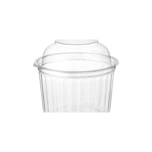 Clear Food Bowls with hinged dome lid- Sleeve of 50 - 455ml (16oz) (5)