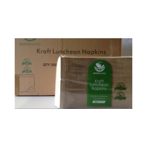 CTN 1ply Brown Recycled Lunch Napkin - Carton of 3000