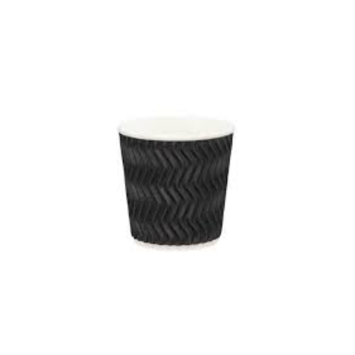 4oz Black Ripple Coffee Cup -Sleeve of 40