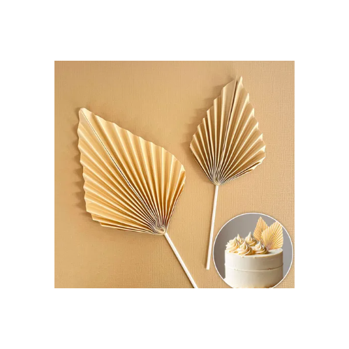 Decorative Fan Cake Topper  - Cream 2 Pcs