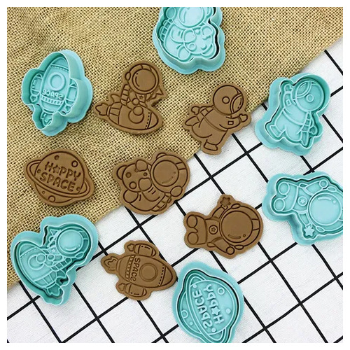 Happy Space Cookie Cutters and Stamp Set - 8 Pieces