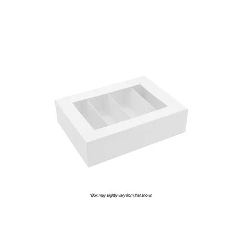4 compartment  Macaron Box with Window  fits 24 - 22x15.5x5.5 cm - each