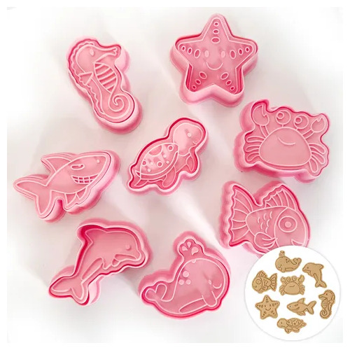 Sea Themed Cookie Cutters - 8 Pcs 