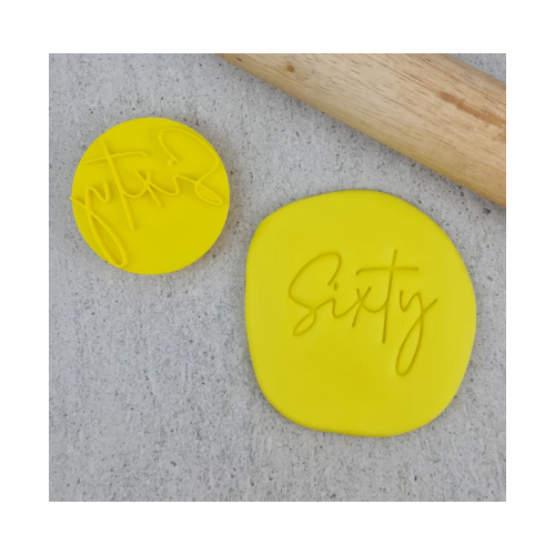 Sixty Cookie Embosser Stamp