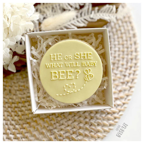 He or She What Will Baby Bee? Debosser Stamp Set 