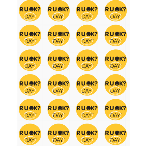 R U OK?  Edible Images - 5cm Round  (10 per page)