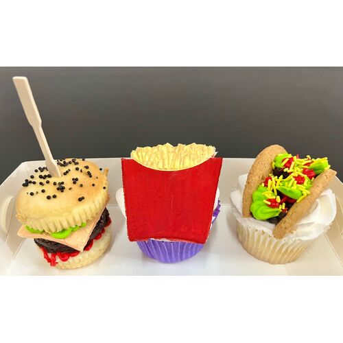 'Savory Sweets' Buttercream Piping Hamburgers,Tacos plus fries!