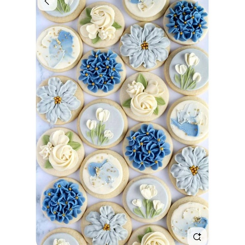 French Blue Floral Buttercream Cookie Decorating Class* Monday, 16 March 