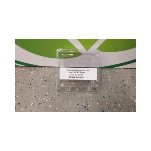 Clear Square Flip top Container  No#1 -100*85*55mm -80/Sleeve 