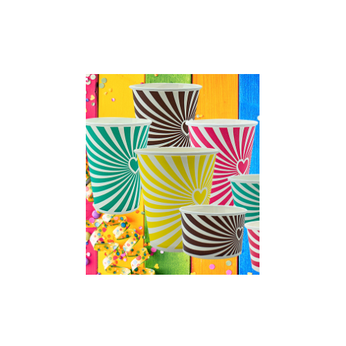 24 Oz Candy Stripe Milk Shake Cup -25/Sleeve ( 20 sleeves per carton)