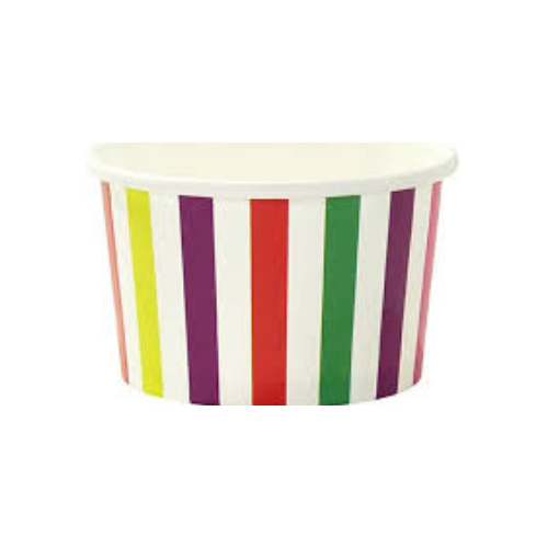 CTN 3oz Candy Stripe Ice-Cream Cup - 1000/Carton