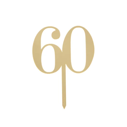 Cake Topper 60 Gold Acrylic