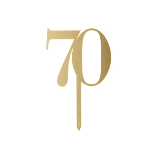 Cake Topper 70 Gold Acrylic