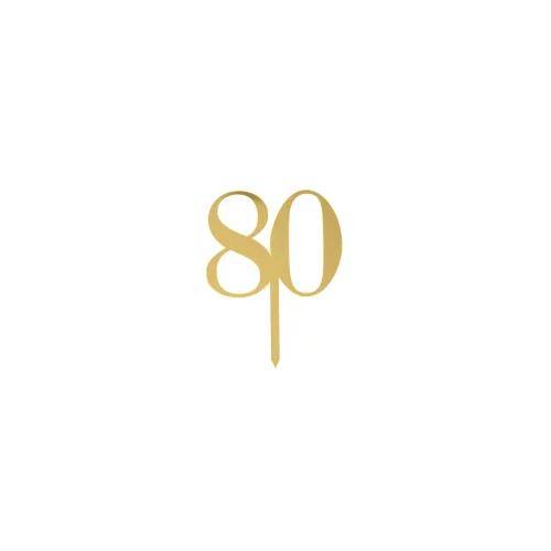 Cake Topper 80 Gold Acrylic
