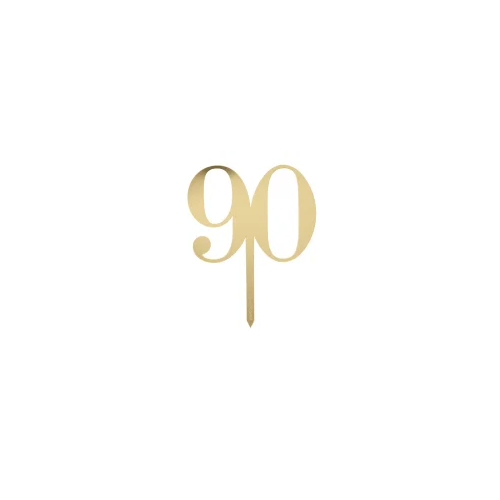 Cake Topper 90 Gold Acrylic