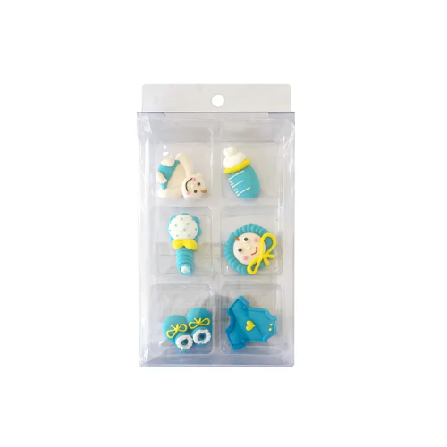 Baby Boy Sugar Decorations 6/pkt