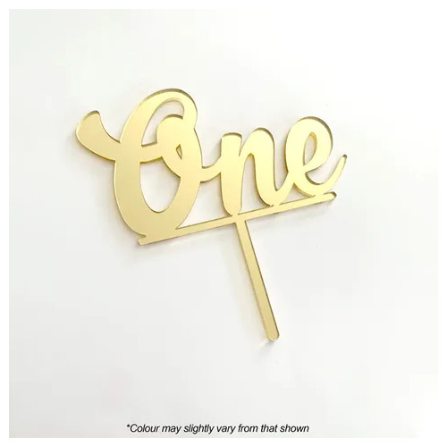 Cake Topper One Gold Acrylic