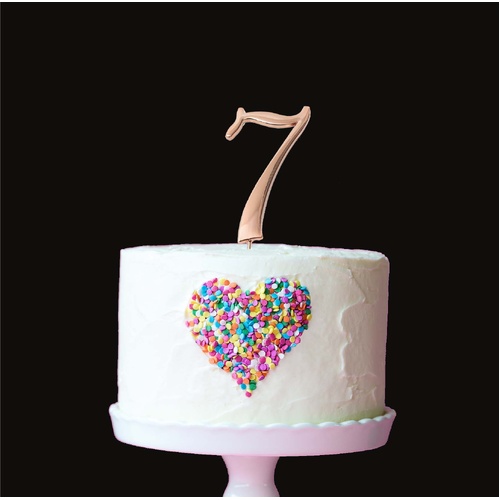 Cake Topper Number 7 - Rose Gold