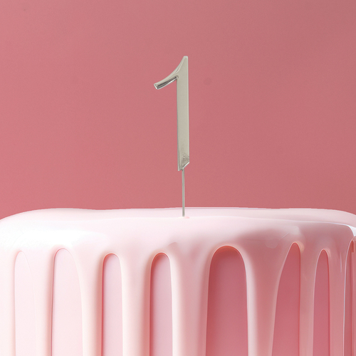Cake Topper  Number 1 - Silver