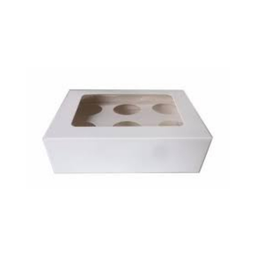 6 hole Cup Cake Box with Insert and window - each