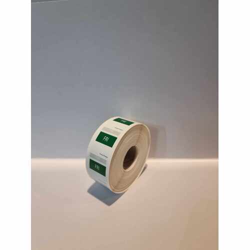 Day Date Tag Stickers- 26mm x 26mm - 1000 per roll 