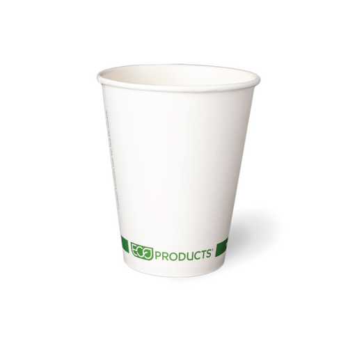 12 oz Coffee Cups Single Wall White - 50/Sleeve