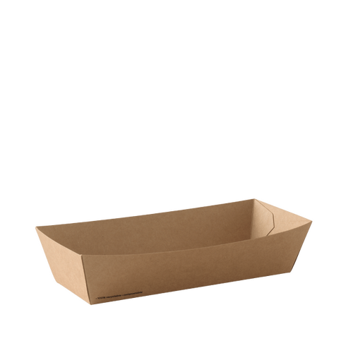 Detpak Kraft brown Hotdog tray -125/Sleeve 