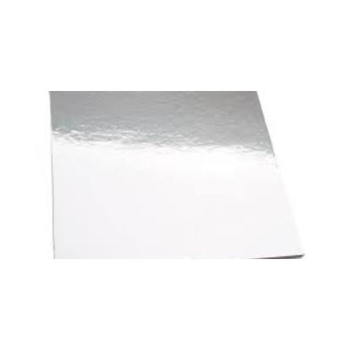  9 Inch Silver Compressed Cardboard Square Cake Board -25/Sleeve