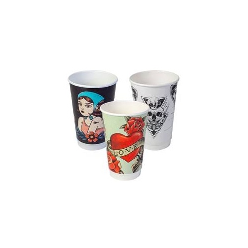 Double Wall Aqueous lined INK Series printed cups - 25/sl