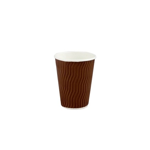 12 Oz Coffee Cup Double Wall Brown Wave  25/ sl - (20)