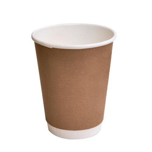12 Oz Coffee Cups Double Wall Brown 