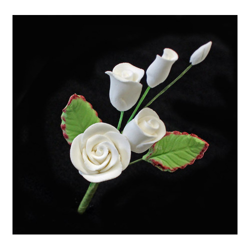 Edible Rose Spray White - ea 