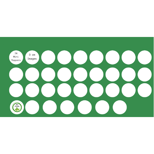 Custom Edible Images - 3cm Cupcake Toppers (34 Circles) [Type : 3 cm Standard]