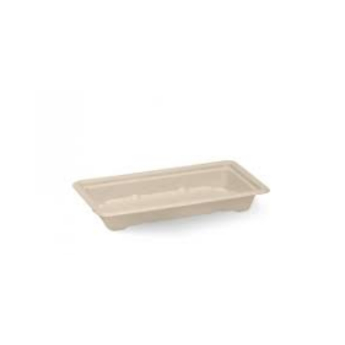 Bamboo Pulp Sushi Tray Small Rectangle - 50/Sleeve (12)