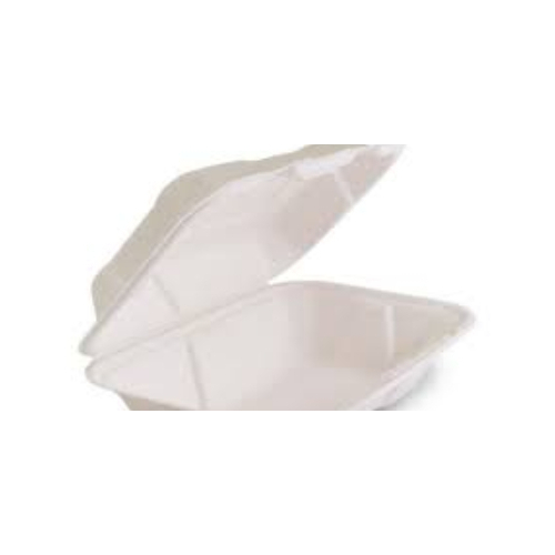 Sugarcane Clam Hinged Snack Box Container- 50/Sleeve