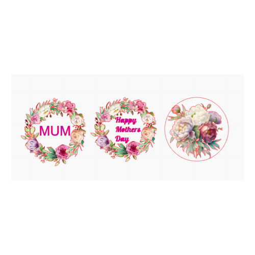 Mothers Day Edible Cupcake Toppers Bright Florals x 6