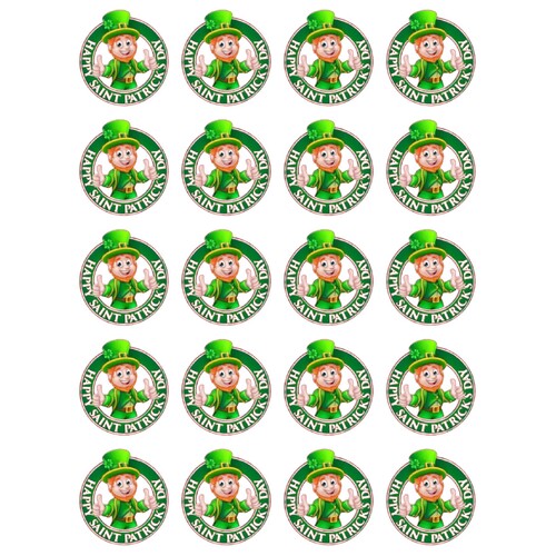 St Patricks Day Edible Cupcake Toppers x 18