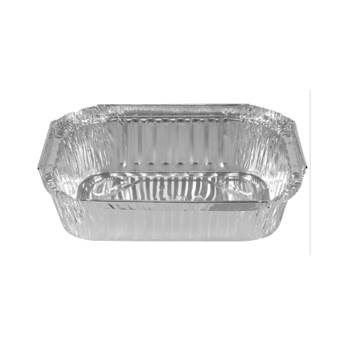 560 ml Medium Rectangular Foil Containers Shallow  -100/Sleeve