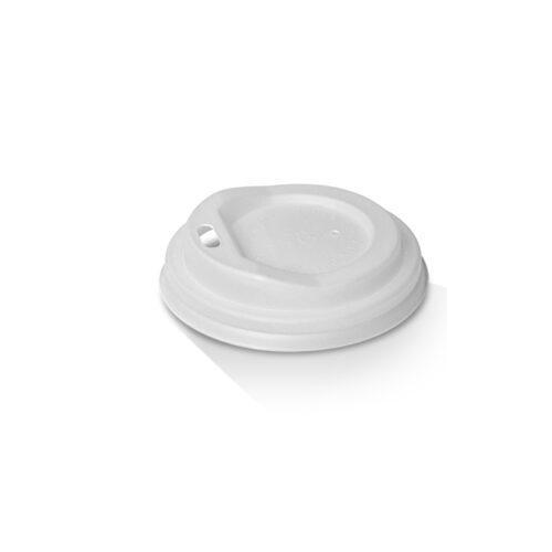 4oz Bagasse coffee cup lid white  -50/Sleeve (40 per carton)