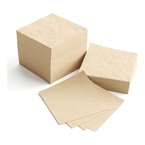 2 ply natural Cocktail Napkin-1/4 fold- Pack of 250 (8 SLEEVES PER CTN)