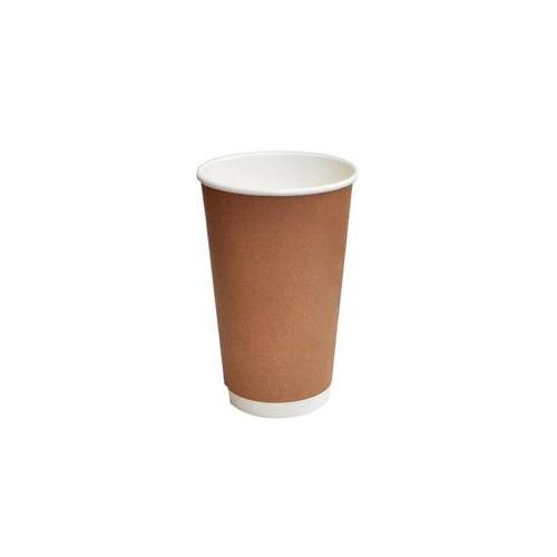 Coffee Cup Double Wall Brown 16oz PLA -25/Sleeve (20)