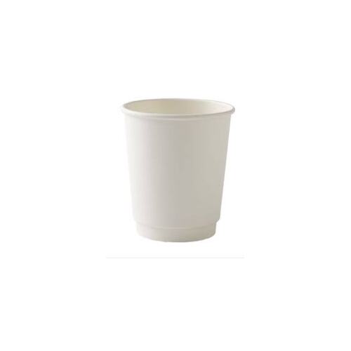 Coffee Cup Double Wall White 8oz PLA -25/Sleeve (20 per carton)
