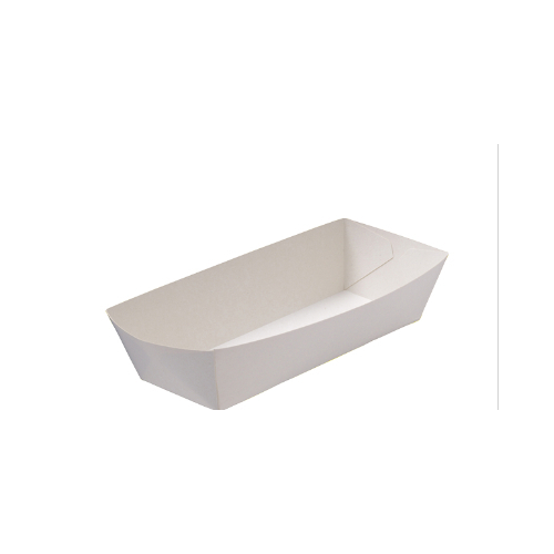 White Open Hotdog Tray 125/Sleeve