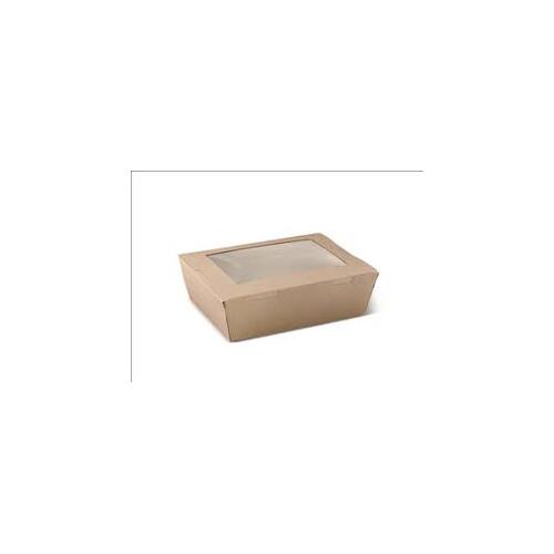 Medium Kraft Brown Window Lunch Box -50/Sleeve (4)