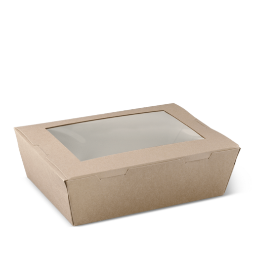 Large Kraft Brown Window Lunch Box - 50/Sleeve (4)