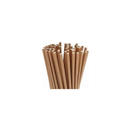 Paper Straws Regular 6mm Kraft Brown - 250 pcs (10 packs per carton)